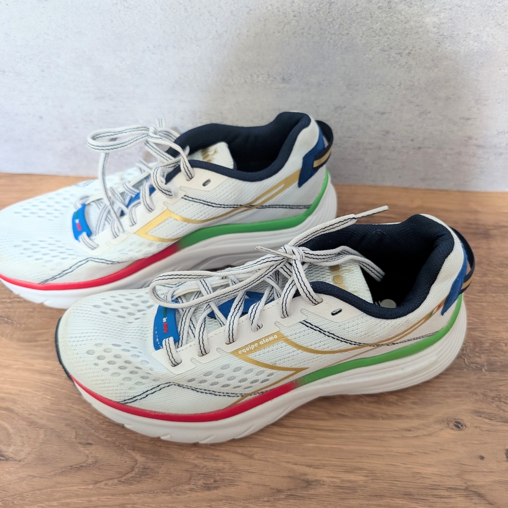 Diadora Equipe Atomo Women's Running Shoes Size 6 - Made in Italy - White/Gold - Picture 3 of 7